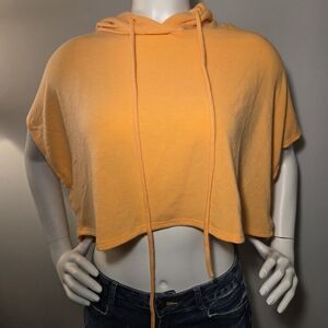 Women's Orange Cropped Hoodie